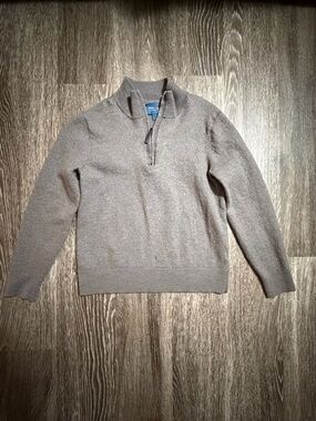 Fairlane Men's Half-Zip Knit Sweater in Gray